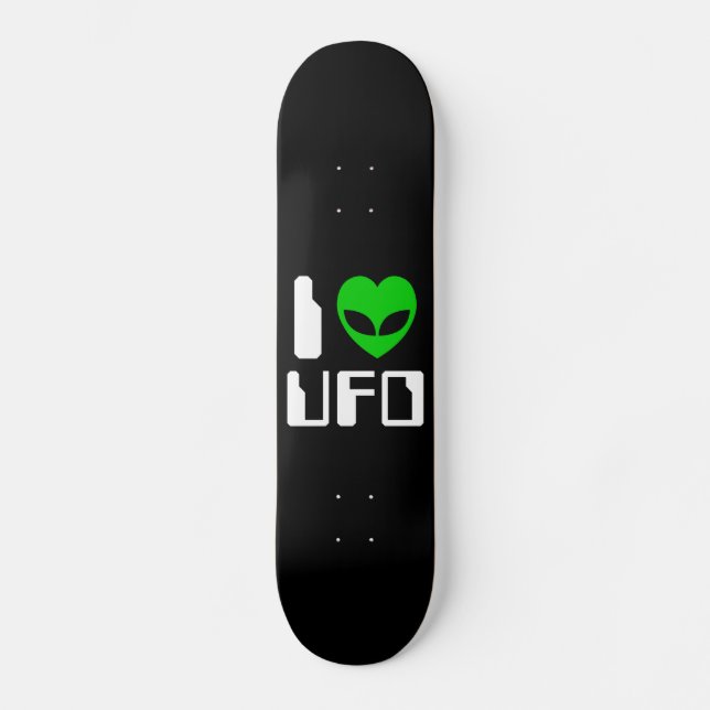 I Alien Heart UFO Skateboard (Vorderseite)