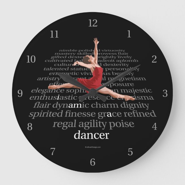 I Am A Dancer Große Wanduhr (Vorderseite)