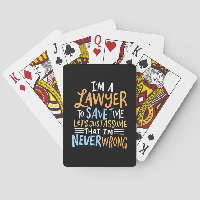 I Am A Lawyer To Save Your Time Spielkarten (Rückseite)