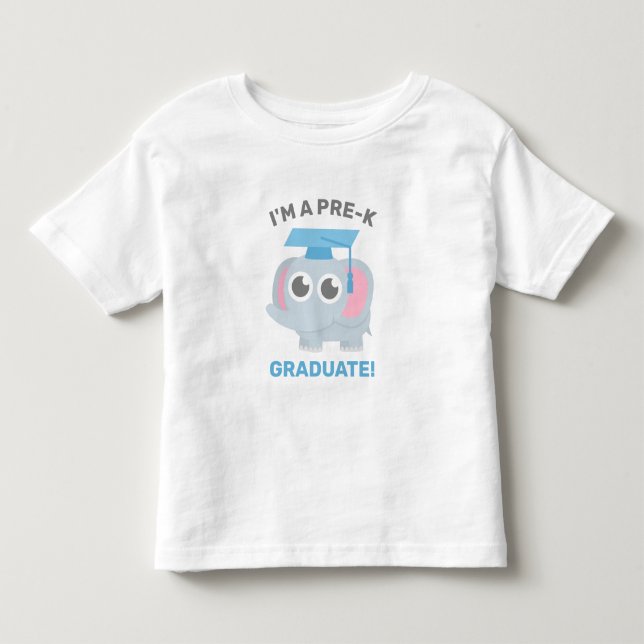 I am a Pre-K Graduate, Cute elephant Graduate Kleinkind T-shirt (Vorderseite)