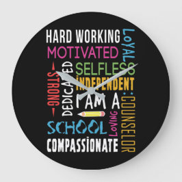 I Am A School Counselor Appreciation Große Wanduhr