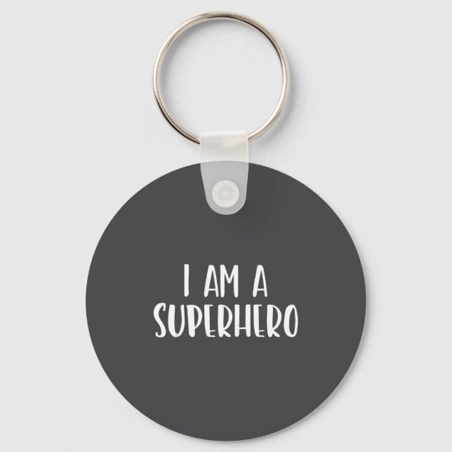 I Am A Superhero Halloween I'm Costume Easy Funny  Schlüsselanhänger (Vorderseite)