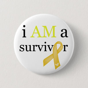 i AM a Survivor (Gelb) Button