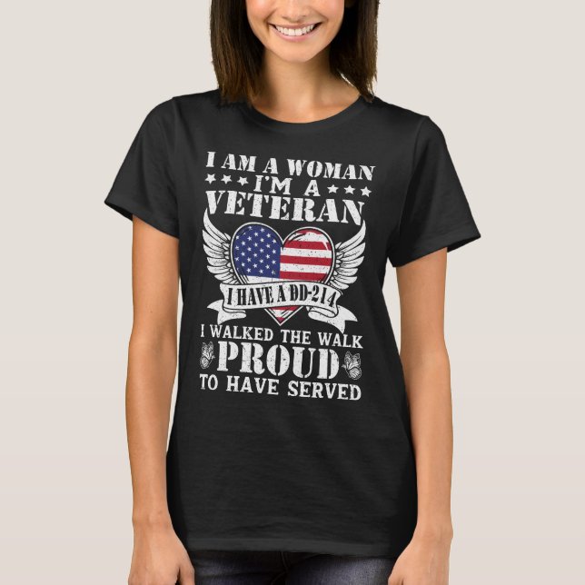 I AM A WOMAN I'M VETERAN T-SHIRT (Devant)