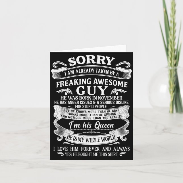 I Am Already Taken By Freaking Awesome Guy Born In Karte (Vorderseite)