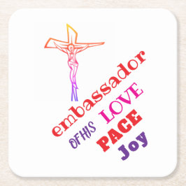 I AM ambassador of his LOVE  Rechteckiger Pappuntersetzer