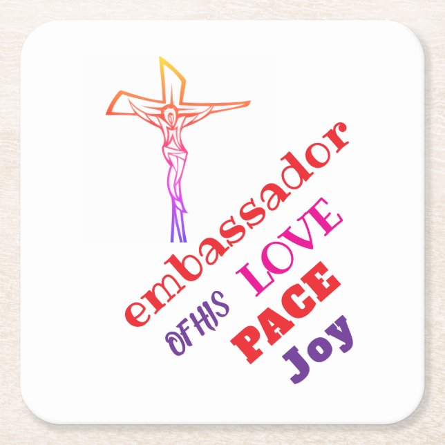 I AM ambassador of his LOVE  Rechteckiger Pappuntersetzer (Vorderseite)
