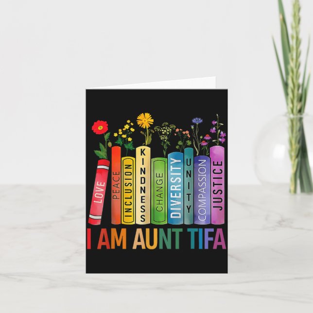 I Am Aunt Tifa Floral Flowers Aunt Tifa Funny Aunt Karte (Vorderseite)