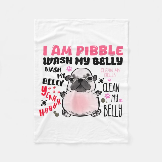 I Am Bble Wash My Belly Bble Meme Funny Dog Brainr Fleecedecke (Vorderseite)