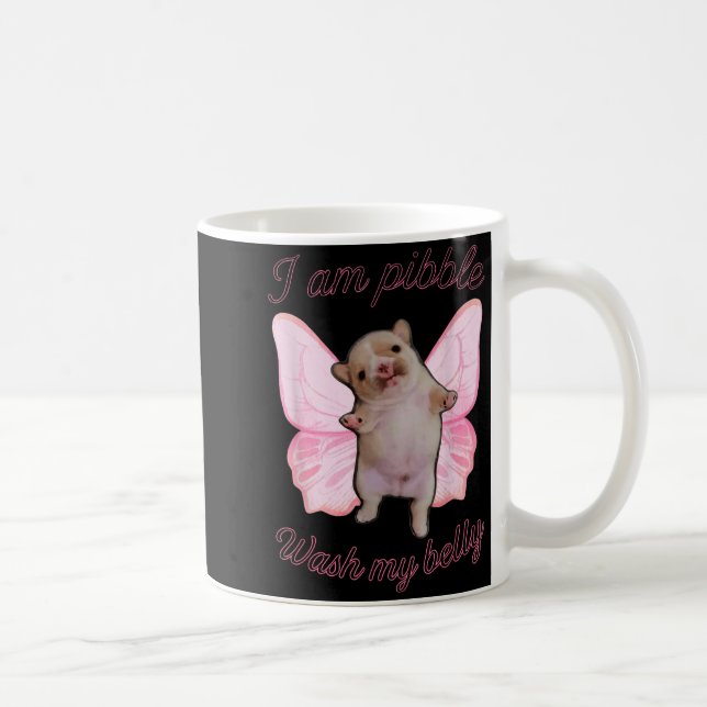 I Am Bble Wash My Belly Bble Meme Funny Dog Brainr Kaffeetasse (Rechts)