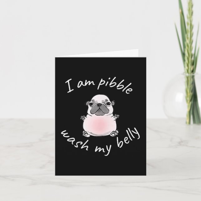I Am Bble Wash My Belly Bble Meme Funny Dog Brainr Karte (Vorderseite)