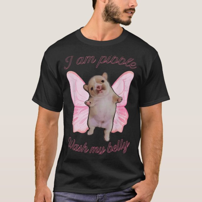 I Am Bble Wash My Belly Bble Meme Funny Dog Brainr T-Shirt (Vorderseite)