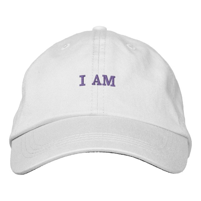 "I AM" bestickt mit Baseballhut Bestickte Baseballkappe (Vorderseite)