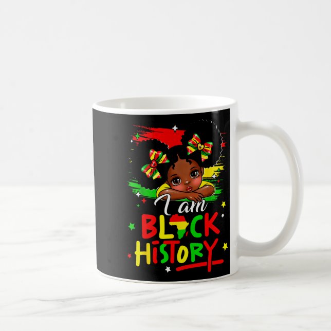 I Am Black History Afro Girl Little Melanin Prince Kaffeetasse (Rechts)