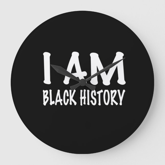 I Am Black History Große Wanduhr (Vorderseite)