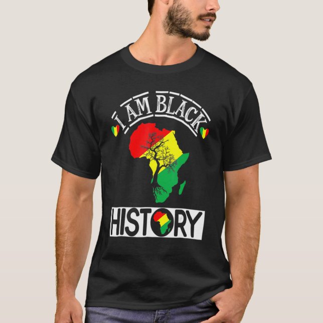 I Am Black History Month African Map American Cele T-Shirt (Vorderseite)