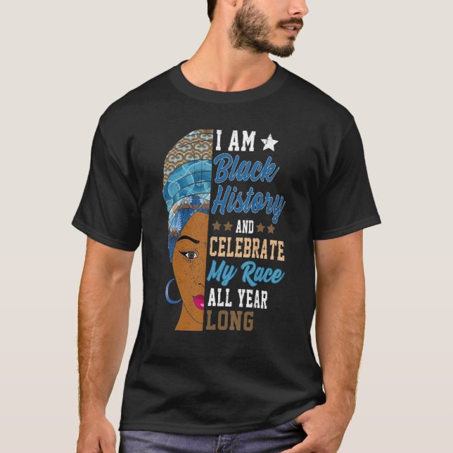 I Am Black History Month Afrocentric Woman 1 T-Shirt (Vorderseite)