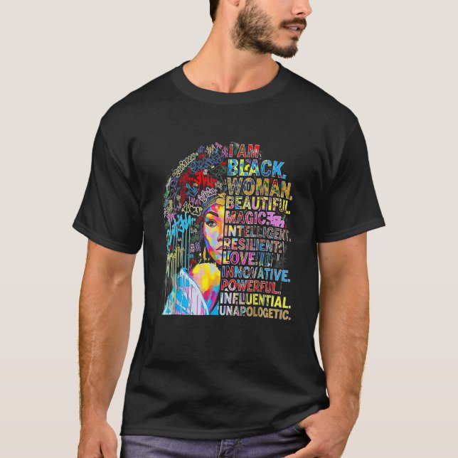 I Am Black History Month, Strong African Queen Gir T-Shirt (Vorderseite)