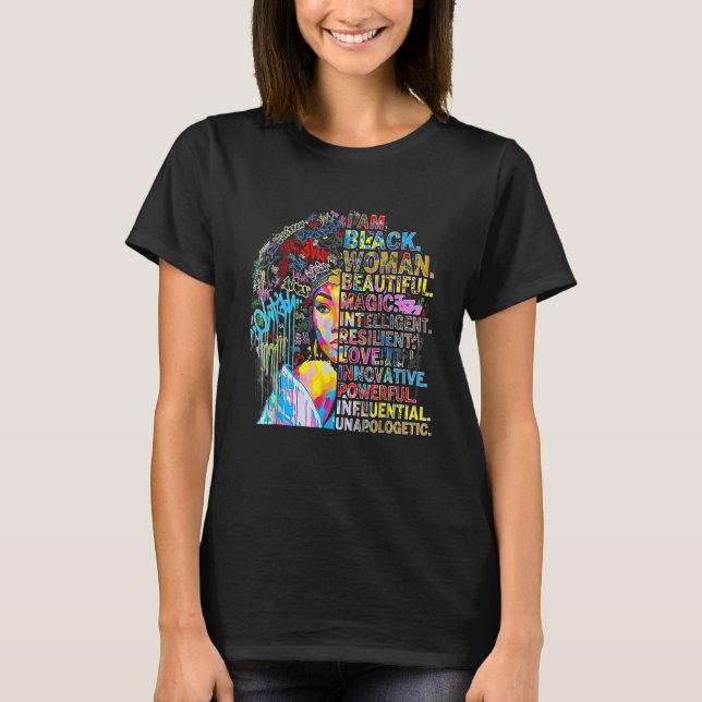 I Am Black History Month, Strong African Queen Gir T-Shirt (Vorderseite)