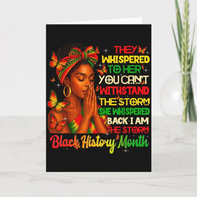 I Am Black Pride Black History Month African Outfi Karte (Vorderseite)