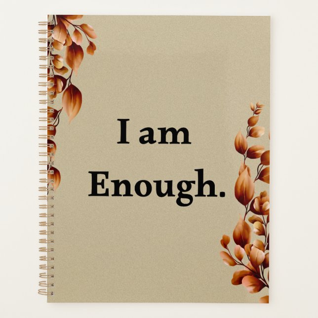 I Am Enough – Minimal Self Care Planner Cover (Devant)