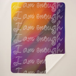 I Am Enough Pastel Rainbow Cursive Affirmation Sherpadecke