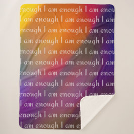 I Am Enough Rainbow Affirmation Pattern Design Sherpadecke