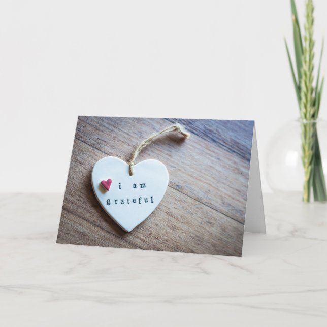 'I am Gratec' Heart Plaque Karte (Vorderseite)