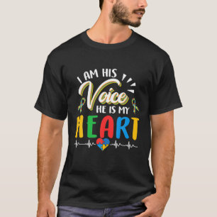 I Am His Voice He is My Heart Autism Puzzle Teile T-Shirt