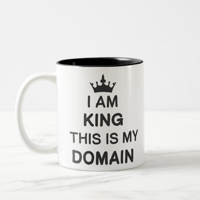I am king this is my domain zweifarbige tasse (Links)