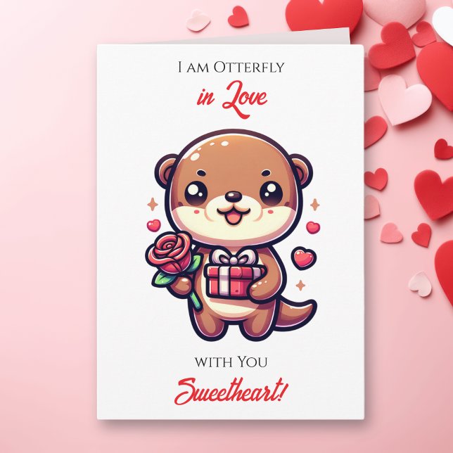 I am Otterly in Love with You Valentine's Day Karte (Von Creator hochgeladen)