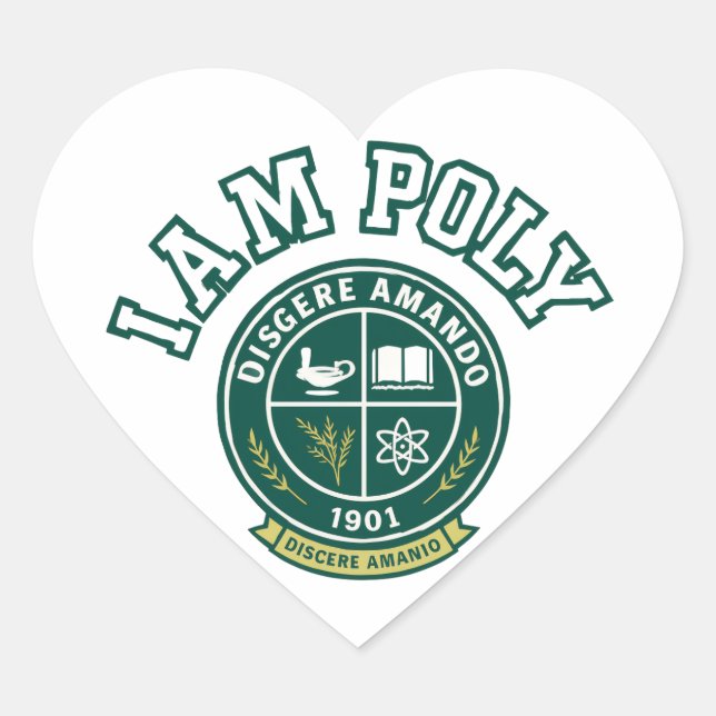 I AM POLY Classic Heart Sticker (Vorderseite)