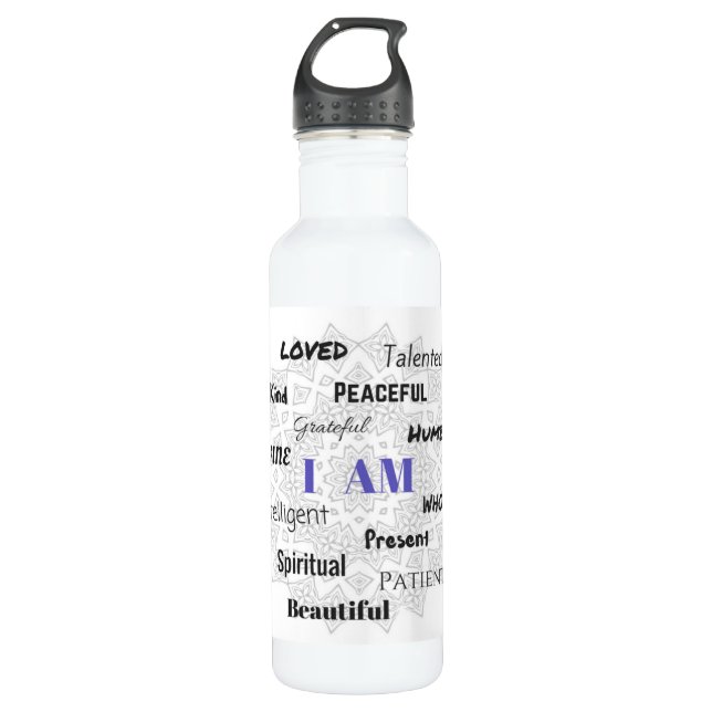I AM.Positive Edelstahlflasche (Vorderseite)
