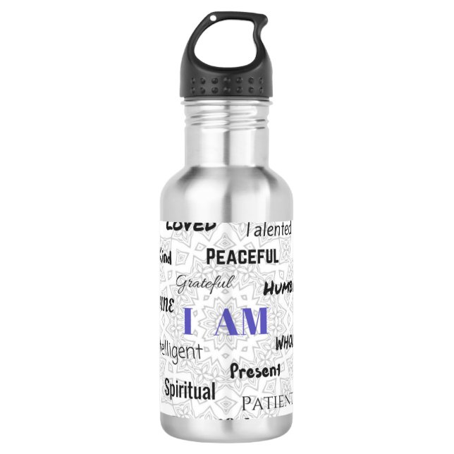 I AM.Positive Edelstahlflasche (Vorderseite)