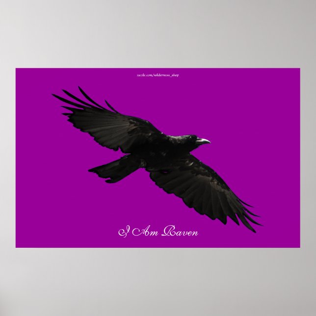I AM RAVEN III Flying Black Raven Poster (Devant)