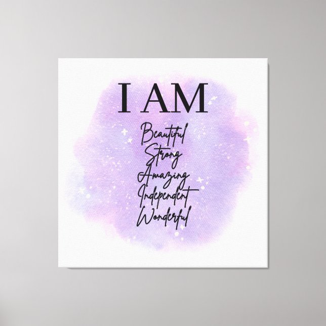 I AM Self Love Affirmations Leinwanddruck (Vorderseite)