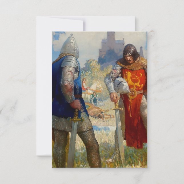 "I Am Sir Lancelot du Lake" von NC Wyeth Dankeskarte (Vorderseite)