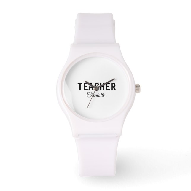 I am teacher school Collegeadd your name text simp Armbanduhr (Vorderseite)