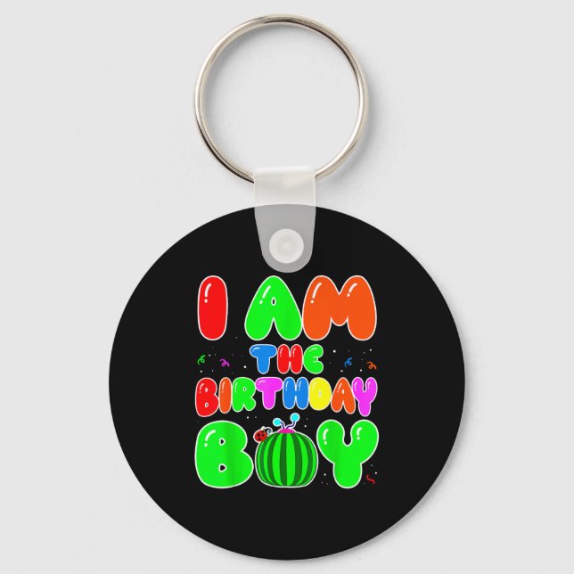 I Am The Birthday Boy Funny Watermelon Birthday Fa Schlüsselanhänger (Vorderseite)