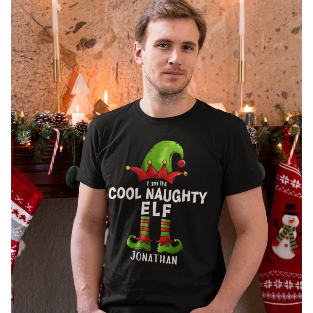 I am The Cool Naughty Elf Funny Elf T-Shirt (Von Creator hochgeladen)