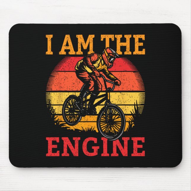 I Am The Engine Mountain Biker Sunset  Mousepad (Vorne)