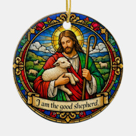 I Am the Good Shepherd Round Ceramic Ornament