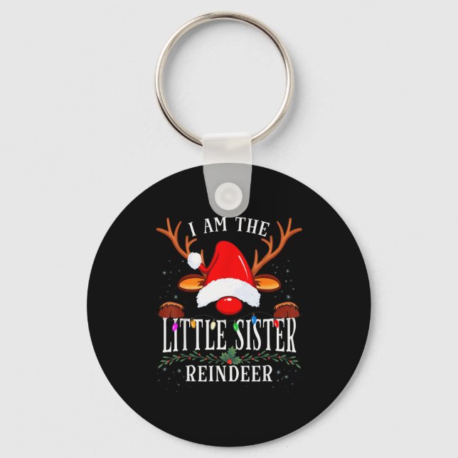 I Am The Little Sister Reindeer Christmas Family  Schlüsselanhänger (Vorderseite)