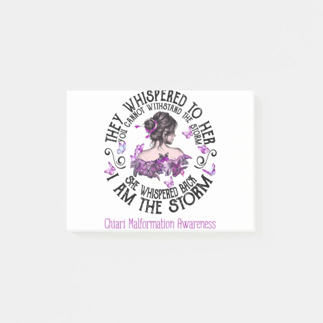 I Am The Storm Chiari Malformation Awareness Post-it Klebezettel (Vorderseite)