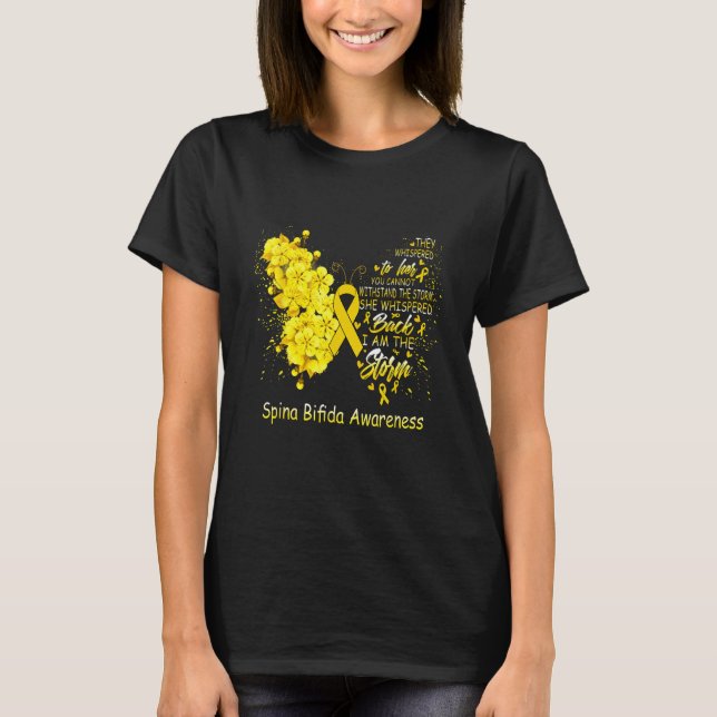 I Am The Storm Spina Bifida Awareness Butterfly T-Shirt (Vorderseite)