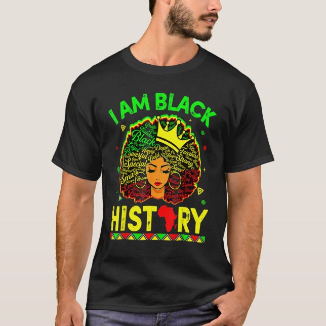 I Am The Strong African Queen Girls Black History  T-Shirt (Vorderseite)