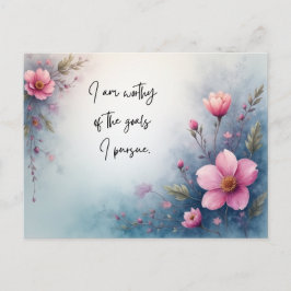 I Am Worthy of the Goals I Pursue Affirmation Postkarte
