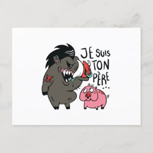 I am your father Warthog and pig Postkarte