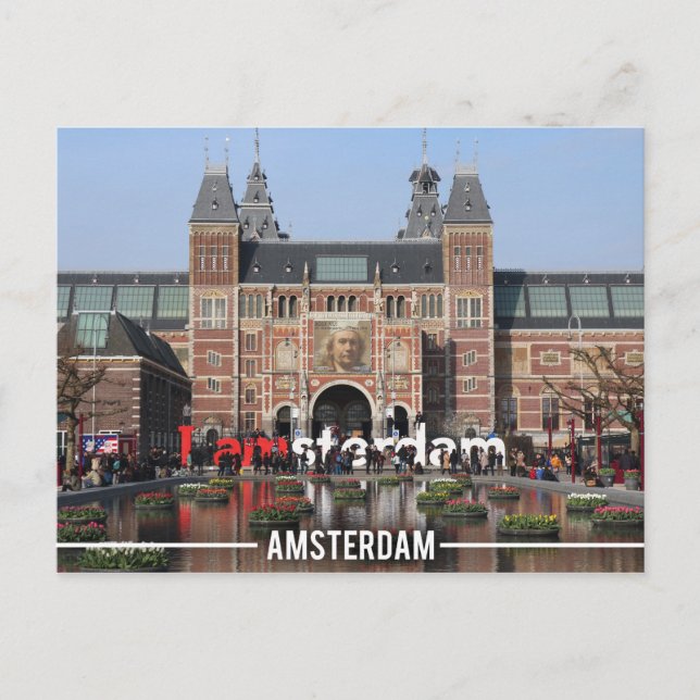 I Amsterdam Sehenswürdigkeit, Amsterdam Holland Postkarte (Vorderseite)