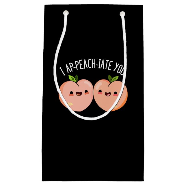 I apfirate you Funny Peach Pun Dark BG Kleine Geschenktüte (Vorderseite)